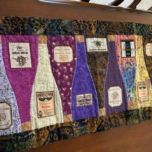 Handmade table runner 54“ x 5 1/2“ reversible